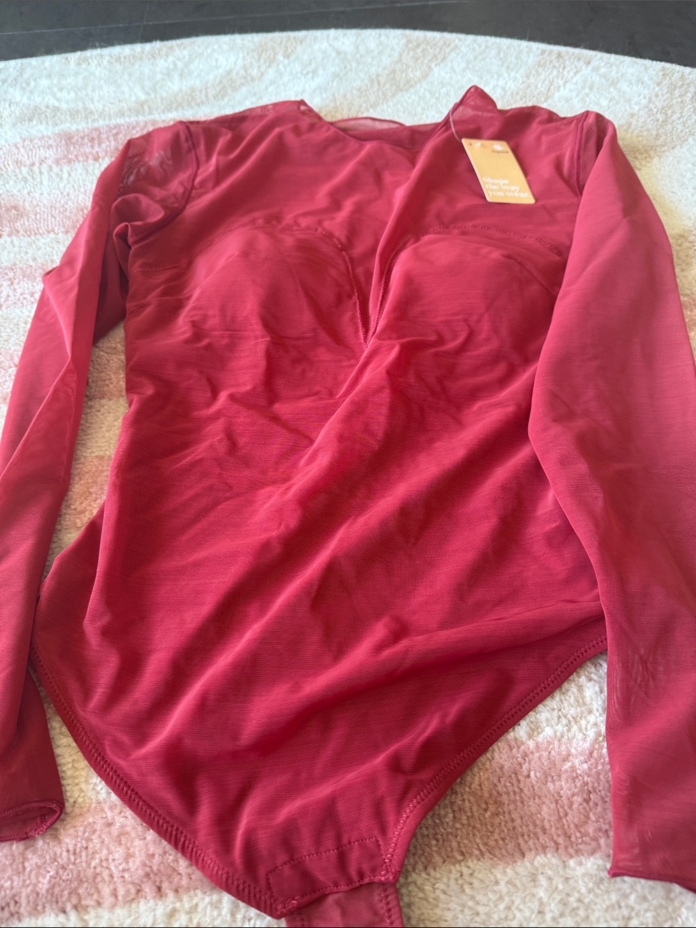 Long Sleeve Red Bodysuit